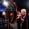 Israeli President Reuven Rivlin takes part in a wreath-laying ceremony at the Fifth World Holocaust Forum marking 75 years since the liberation of Auschwitz, at the Yad Vashem Holocaust memorial center in Jerusalem on Jan. 23, 2020. Photo by Ronen Zvulun/REUTERS/Pool.