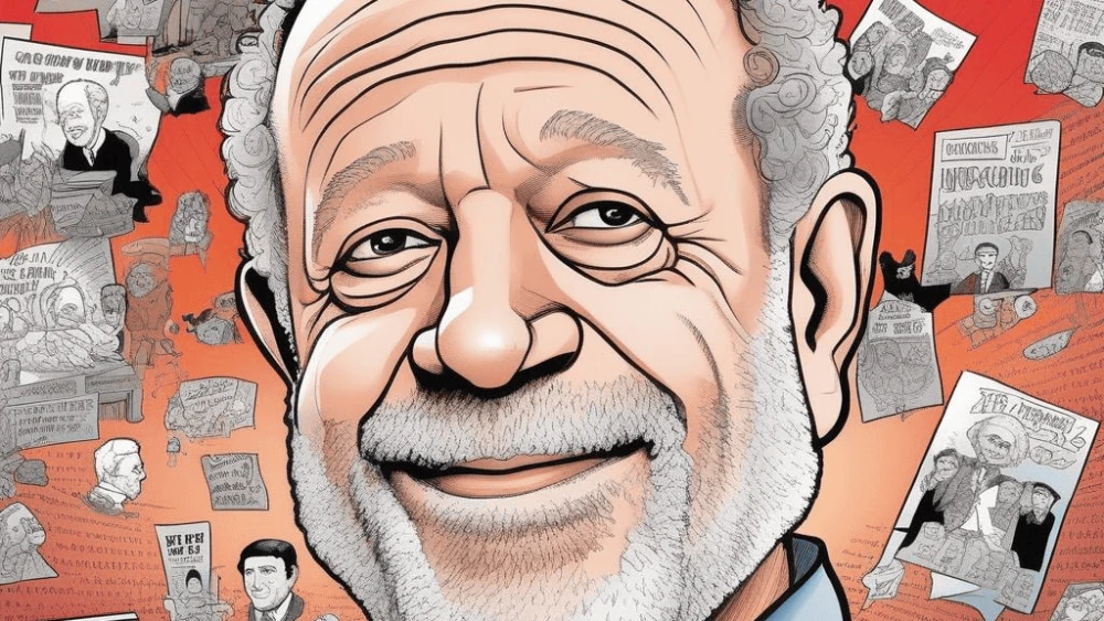 A caricature of former U.S. Secretary of Labor Robert Reich. Image: Stable Diffusion