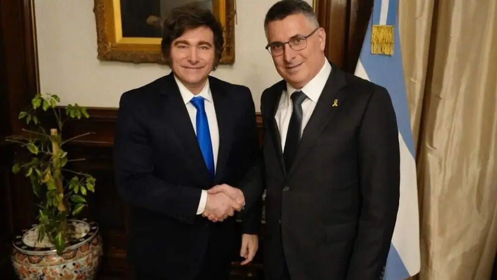 Israeli Foreign Minister Gideon Sa’ar meets with Argentine President Javier Milei in Buenos Aires, Nov. 25, 2025. Source: @gidonsaar/X.