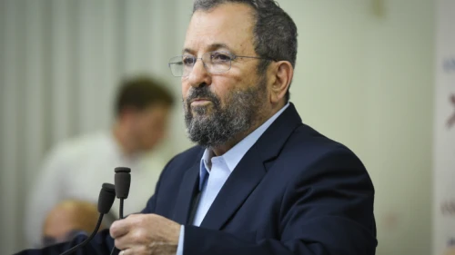 Former Israeli Prime Minister Ehud Barak at a press conference in Tel Aviv announcing the establishment of his new political party on June 26, 2019. Photo by Flash90.