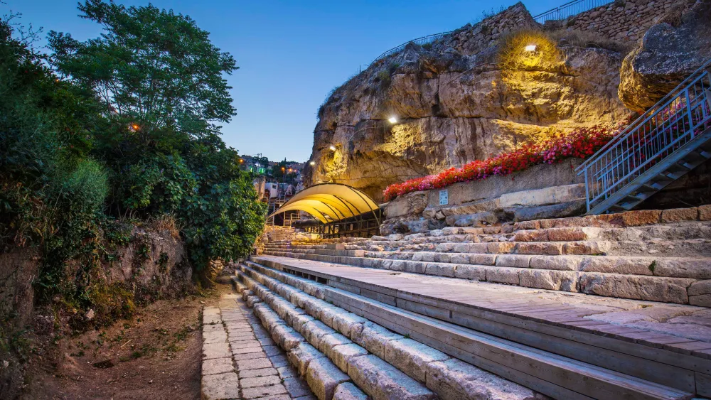 The northern perimeter of the Pool of Siloam in Jerusalem. Credit: Koby Harati/City of David Archives.