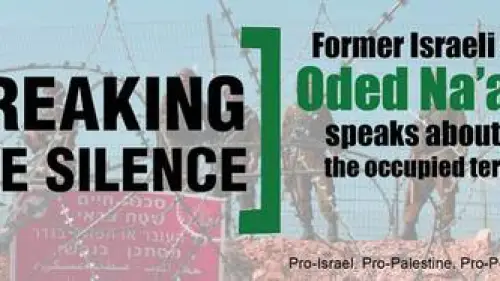 An event flyer for J Street U's hosting of a speaker from the NGO Breaking the Silence at the Washington University in St. Louis Hillel on March 31, 2014. Credit: Facebook.