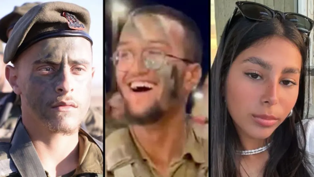 (From left) Staff Sgt. Ohad Dahan, 20, Sgt. Lia Ben Nun, 19 and Staff Sgt. Ori Yitzhak Iluz (center) were shot dead by an Egyptian terrorist along the southern border on June 3, 2023. Credit: Israel Defense Forces.