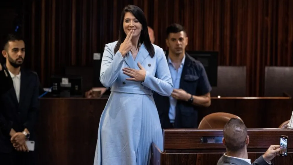 Shirly Pinto, the first deaf member of Israel’s Knesset. Photo by Yonatan Sindel/Flash90.