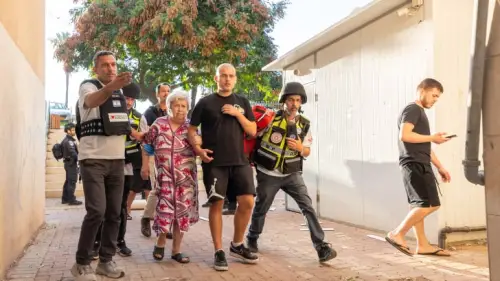 The scene after a rocket fired by Palestinian terrorists from the Gaza Strip hit in Sderot, Oct. 17, 2023. Photo by Yossi Aloni/Flash90.