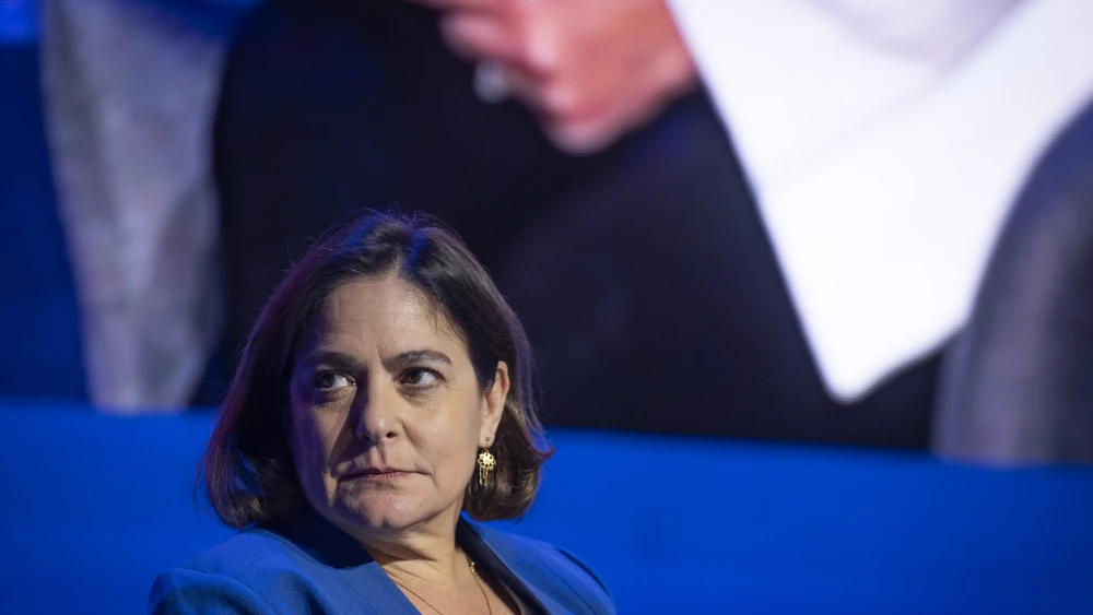 Caroline Glick, international affairs adviser to the Israeli Prime Minister Benjamin Netanyahu, attends the FOZ Ambassadors Summit in Jerusalem, Dec. 7, 2025. Photo by Yonatan Sindel/Flash90.