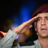 IDF Chief of Staff Lt. Gen. Aviv Kochavi salutes during a ceremony at Hakirya base in Tel Aviv, on Nov. 3, 2016. At the time Kochavi was the head of the IDF's Northern Command. Photo by Flash90.