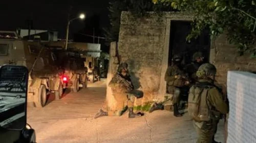 Israeli forces during an operation in Silat al-Harithiya, some six miles northwest of Jenin in northern Samaria, on Dec. 19, 2021. Source: Israel Defense Forces.