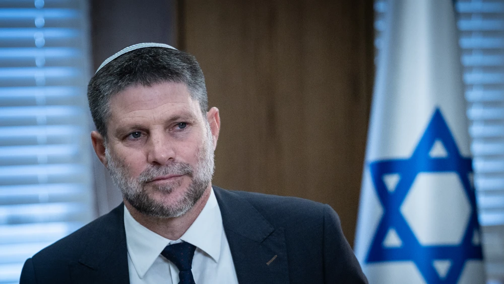 Israeli Finance Minister Bezalel Smotrich holds a press conference at the Finance Ministry in Jerusalem, May 19, 2026. Photo by Yonatan Sindel/Flash90.