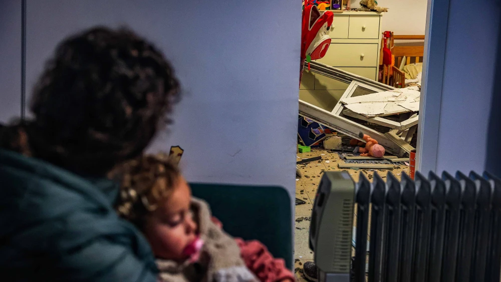 The scene where a ballistic missile fired from Yemen hit a playground and caused damage in Jaffa, on Dec. 21, 2024. Photo by Itai Ron/Flash90.