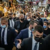 Then-Prime Minister Benjamin Netanyahu visits Jerusalem's Machane Yehuda market a day before Israel's most recent national election, March 22, 2021. Credit: Olivier Fitoussi/Flash90.