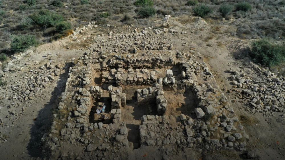An aerial view of the Hellenistic-era fortress uncovered in Lachish in November 2021. Credit: Israel Antiquities Authority.