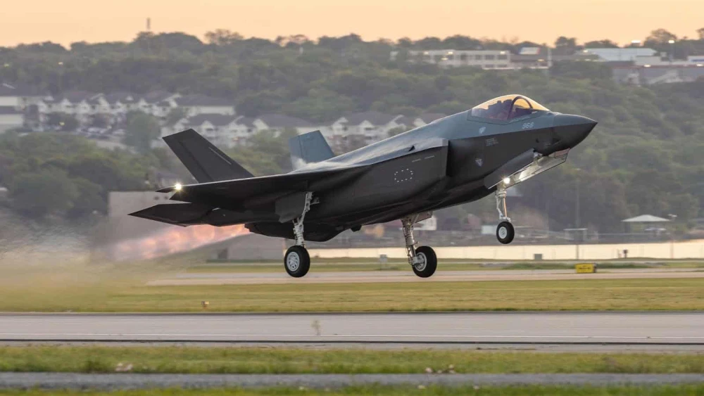 A Lockheed Martin F-35I “Adir” fighter aircraft at the Nevatim Airbase near Beersheva, April 25, 2025. Credit: Israel Defense Forces.
