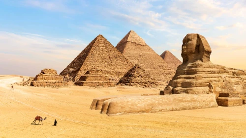 Pyramids of Giza and the Great Sphinx in Egypt