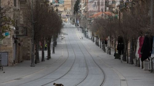 Jaffa Street in downtown Jerusalem on March 28, 2020. Photo by Nati Shohat/Flash90.