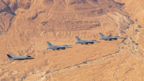 The Israel Air Force and jets from the United States, Germany, Italy and Greece take part in the international Blue Flag drill held from Nov. 3 to Nov. 14, 2019, at Uvda Air Force Base, north of Eilat. Credit: IDF Spokesperson's Unit.