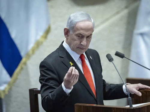 Israeli Prime Minister Benjamin Netanyahu at a 40-signatures debate at the plenum hall of the Knesset, the Israeli parliament in Jerusalem, Jan. 19, 2026. Photo by Chaim Goldberg/Flash90.