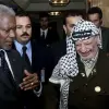U.N. Secretary-General Kofi Annan meets with PLO chairman Yasser Arafat during the U.N. Racism World Conference in Durban in 2001. Credit: U.N. Photo.