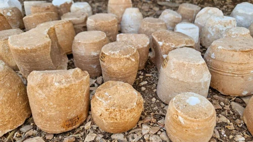 Remnants of an ancient workshop for stone utensils that were discovered during roadworks outside Jerusalem, Sept. 18, 2023. Photo by the Civil Administration Archaeology Unit.