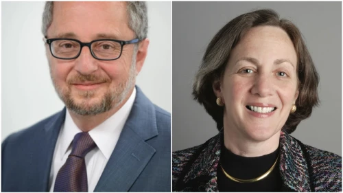 Outgoing Conference of Presidents chair Arthur Stark and incoming chair-elect Dianne Lob.