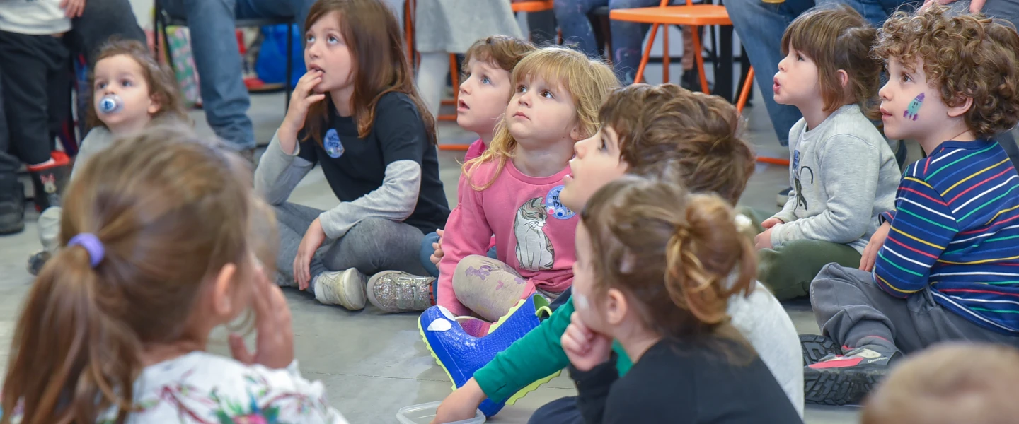Israeli children at the book launch for “The Little Spacecraft,” a picture book written by StellarNova co-founder and COO Yael Schuster. Credit: Courtesy.
