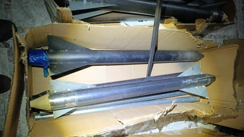 Rockets recovered in an IDF raid near Ramallah on Sept. 19, 2025. Photo credit: IDF Spokesperson's Unit.