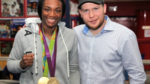 Light middleweight champion Claressa Shields and boxing promoter Dmitriy Salita. Courtesy of Dmitriy Salita.