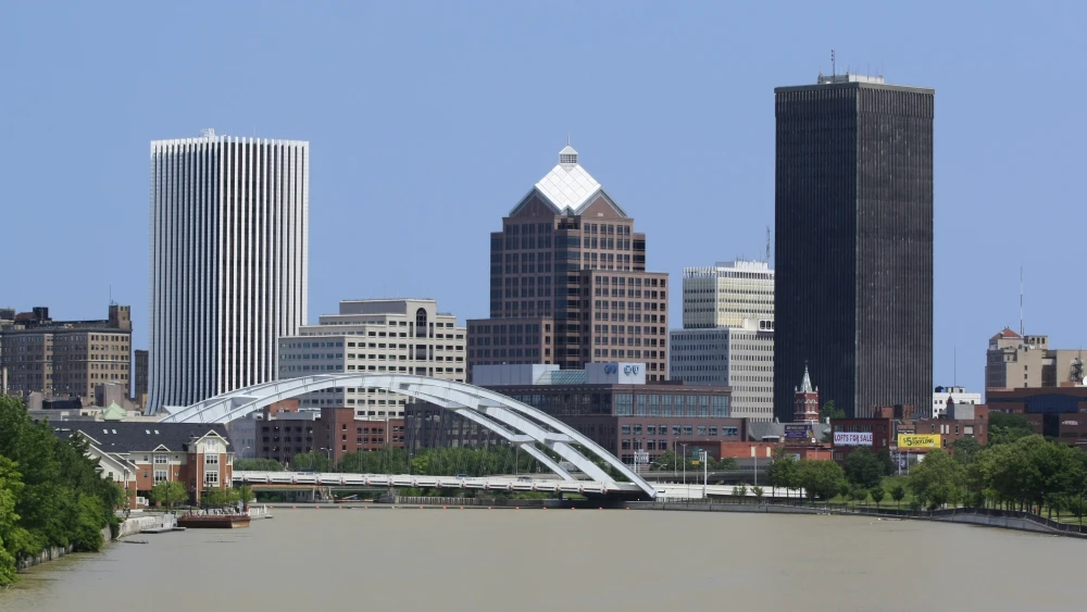 A view of the skyline of Rochester, N.Y. Credit: Wikimedia Commons.