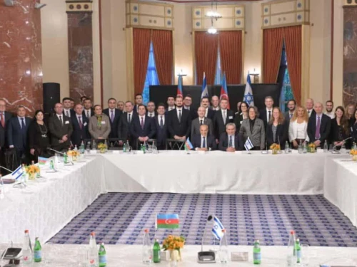 A joint meeting of Israeli and Azerbaijani government officials in Jerusalem on Nov. 20, 2025. Credit: Israeli Ministry of Foreign Affairs.