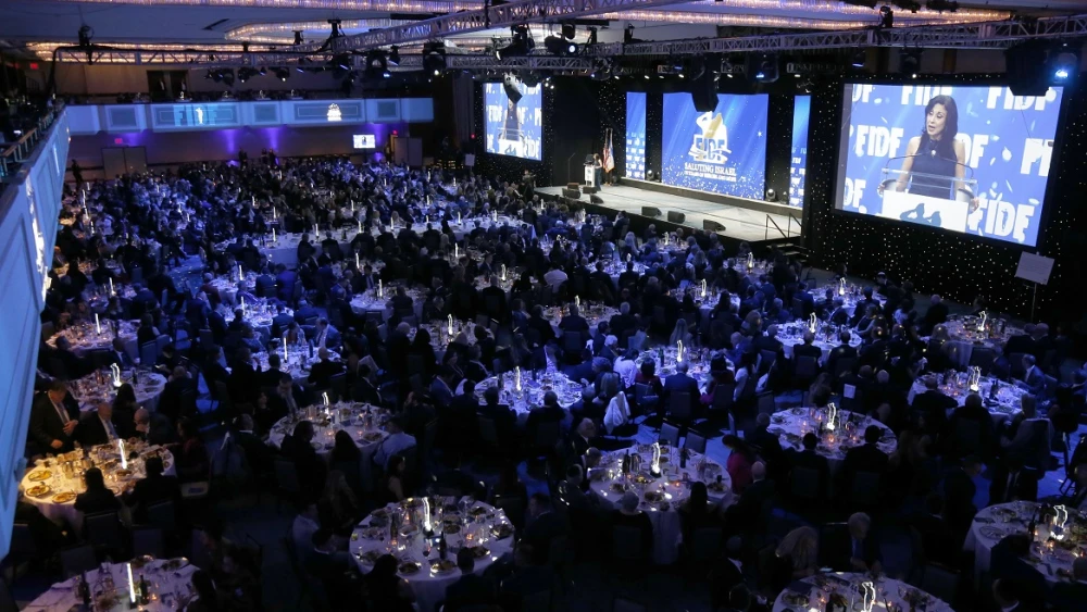 An overview of the Oct. 17 FIDF National N.Y. Gala Dinner at the New York Hilton Midtown.Credit: Shahar Azran.