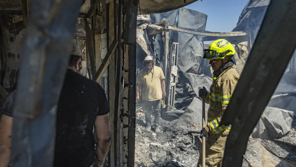 Damage caused by a fire in the Jewish community of Havat Gilad in Samaria, July 19, 2026. Photo by Chaim Goldberg/Flash90.