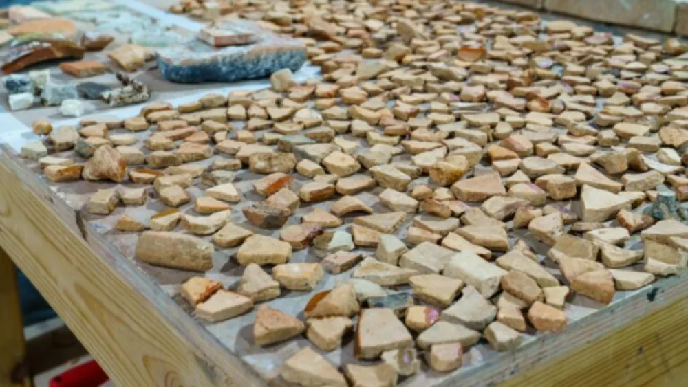 Quarried stones discovered at the fourth-century Church of the Holy Sepulchre. Photo © PGPO CTS/courtesy of Franciscan Custody of the Holy Land