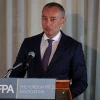 Nikolay Mladenov, the Board of Peace’s high representative for Gaza under U.S. President Donald Trump, speaks at a press briefing in Jerusalem on May 13, 2026. Photo by Ahmad Gharabli / AFP via Getty Images.