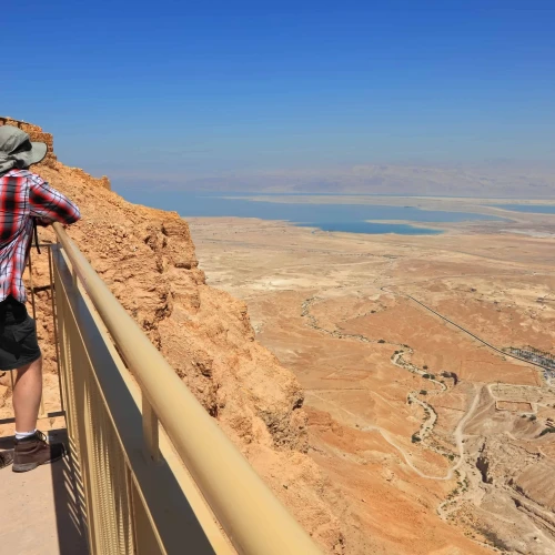 A panoramic view of Judaean Desert and Dead Sea from the ancient fortification of Masada in southern Israel. Credit: Protasov AN/Shutterstock.