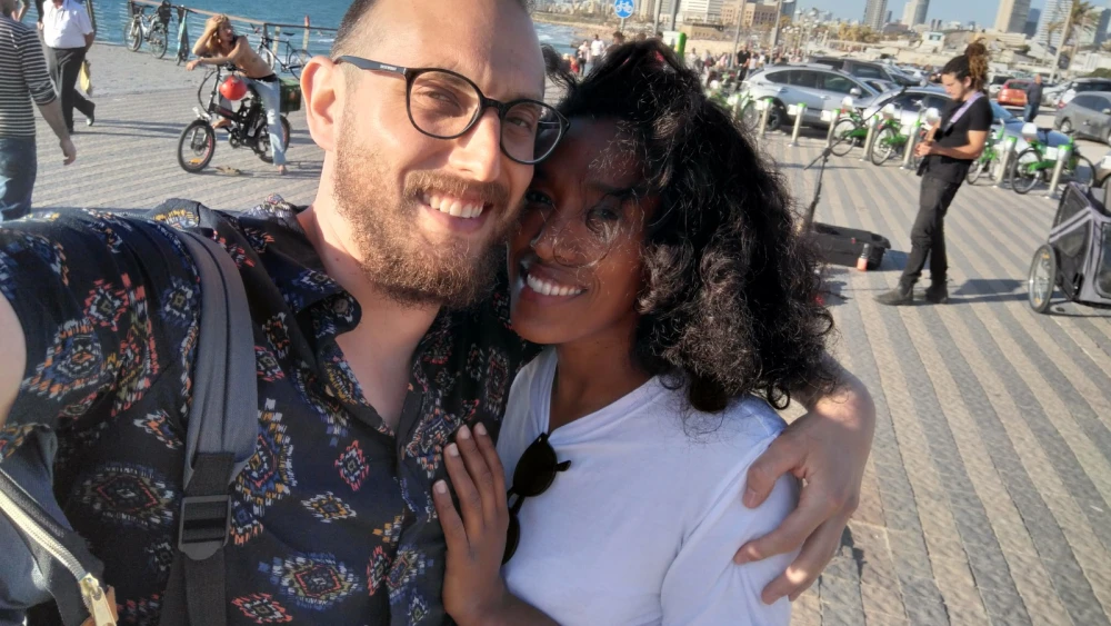 Native South African Ilan Wulfsohn poses with his fiancée, Averash Nagosa. Credit: Courtesy.