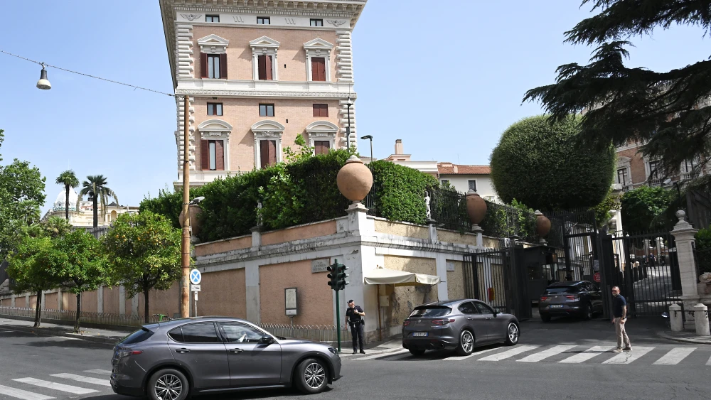 Lebanese and Israeli delegations arrive for U.S.-mediated talks at the U.S. Embassy in Rome, July 14, 2026, as efforts continue to implement a June 26 framework agreement on ending fighting with Hezbollah. Photo by Andreas Solaro/AFP via Getty Images.