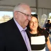 Israeli President Reuven Rivlin with Rona Ramon, the wife of the late Ilan Ramon, who died in the 2003 “Columbia” space shuttle explosion. She died in December 2018 after a long battle with cancer. Credit: Haim Zach/GPO.