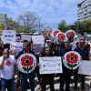 Israeli right-wing activists of the Im Tirzu movement demonstrate next to Arab Israelis and Israeli left-wing activist students, during a rally marking Nakba Day at Tel Aviv University on May 14, 2025. Photo by Tomer Neuberg/Flash90.