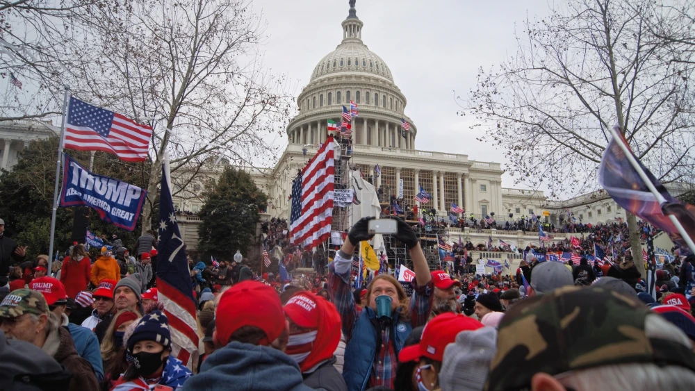 Outside the U.S. Capitol building during the "Stop the Steal" rally, in Washington, D.C., Jan. 6, 2021. Credit: Tyler Merbler via Wikimedia Commons.