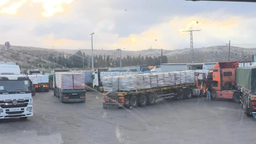 Aid trucks on the way to the Gaza Strip. Credit: Tzav 9.