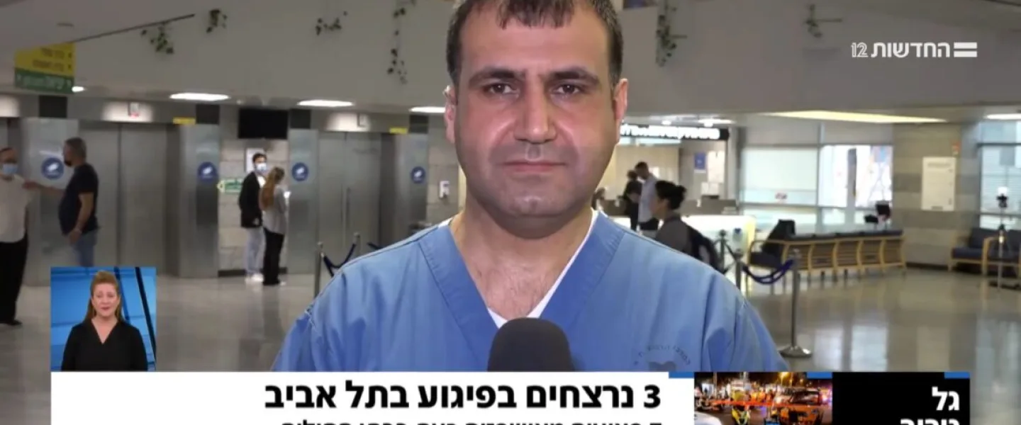 Dr. Nidal Muhanna speaks with Israel's Channel 12 News. Photo: Screenshot.