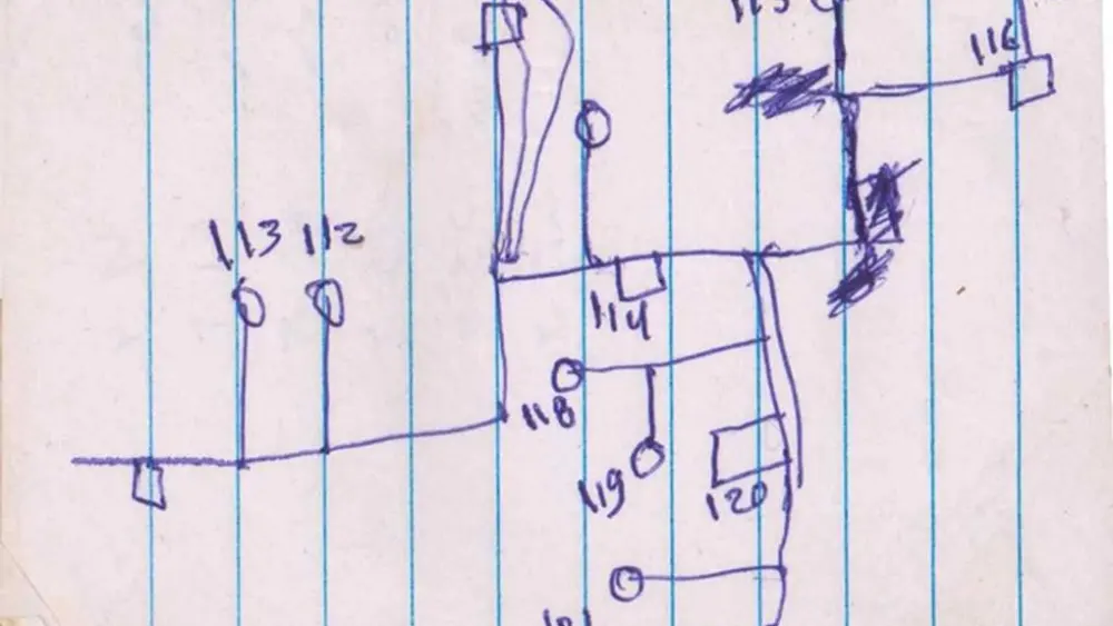 A map of a Hamas tunnel network discovered by Israeli soldiers in the Gaza Strip. Credit: IDF.