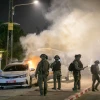 Israeli police on the streets of Lod during a riot by the city's Arab residents. May 12, 2021. Photo by Yossi Aloni/Flash90.