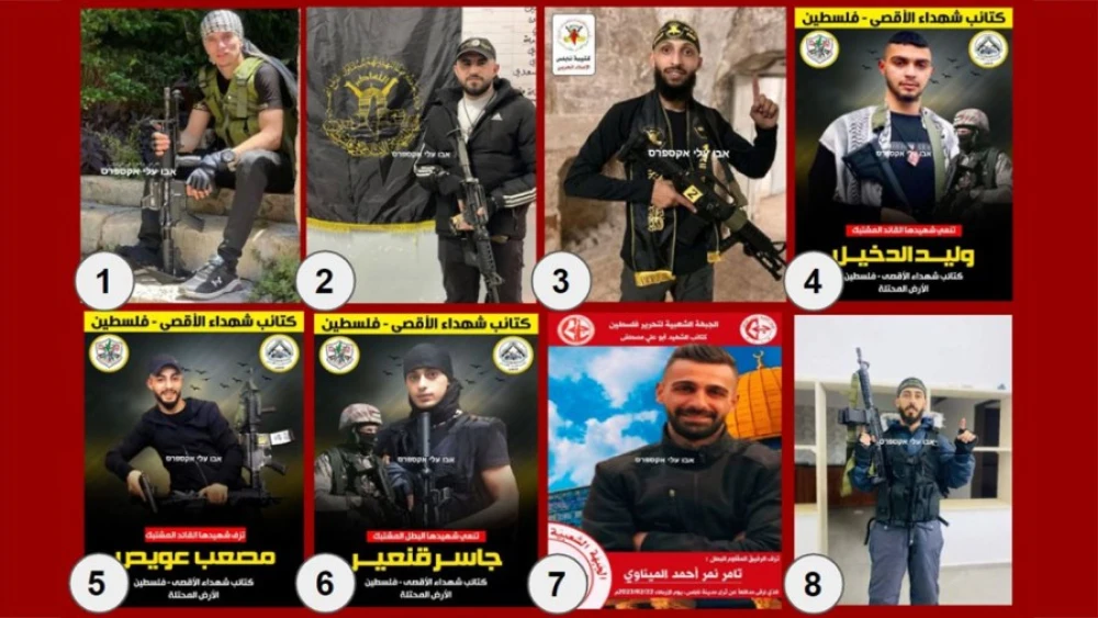 Eight Palestinian terrorists killed by Israeli forces in Nablus on Feb. 22, 2023. Credit: Abu Ali Express.