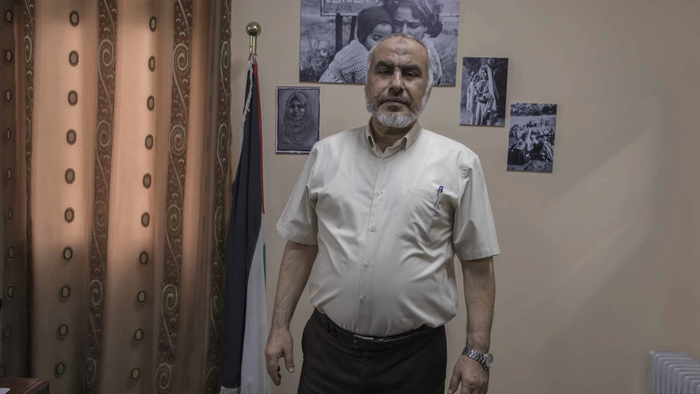 Ghazi Hamad, a spokesman for Hamas, in Gaza City, Gaza, working to broker a ceasefire after 11 days of battling Israel, May 23, 2021. Photo by Laurent Van der Stockt/Getty Images.