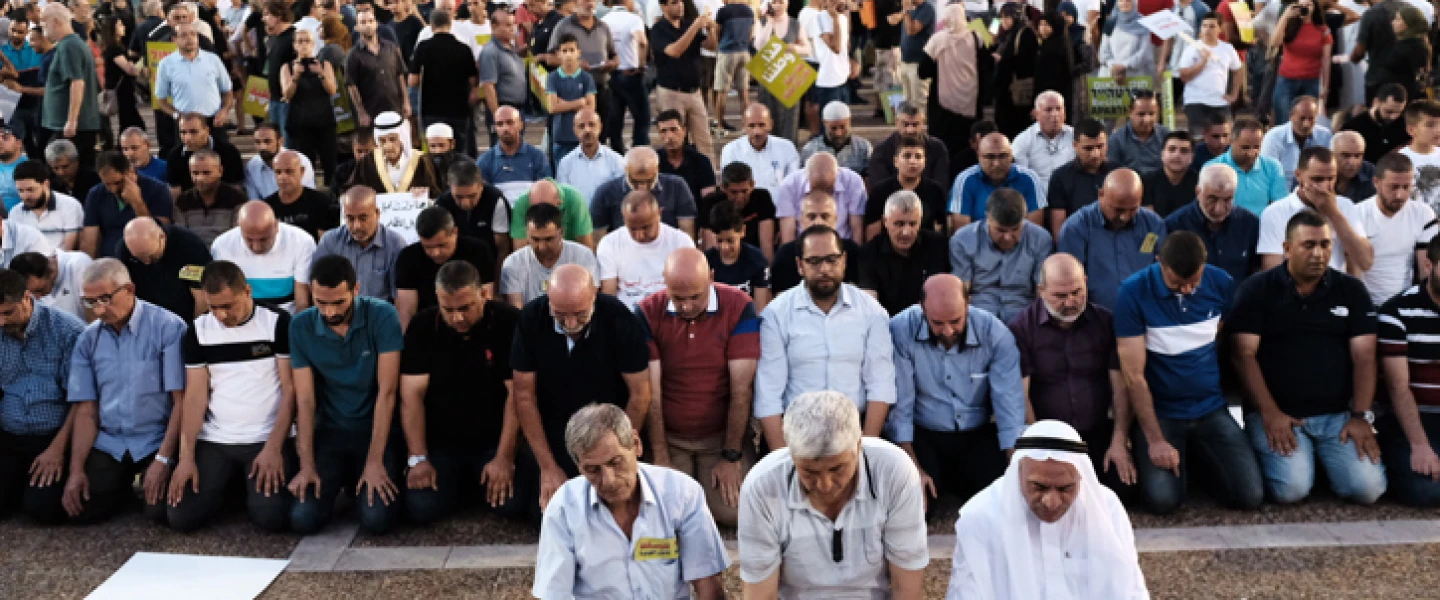 Arab Israelis and activists protest against Israel's Basic Law: Israel as the Nation-State of the Jewish People, in Rabin Square in Tel Aviv on Aug. 11, 2018. Photo by Tomer Neuberg/Flash90.