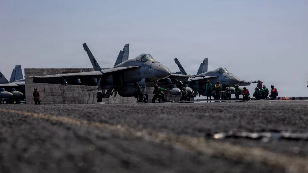F/A-18 Super Hornet fighter jets on the aircraft carrier USS Abraham Lincoln in the Persian Gulf on March 12, 2026. Credit: Courtesy of CENTCOM.