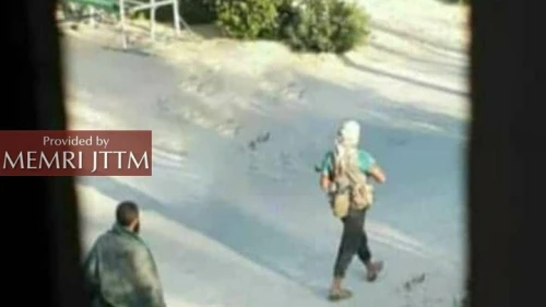 ISIS gunmen walking in Rabi’a village after an attempted terror attack on July 21, 2020. Credit: MEMRI.