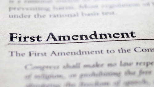 First Amendment to the U.S. Constitution. Credit: J. Frederick/Shutterstock.