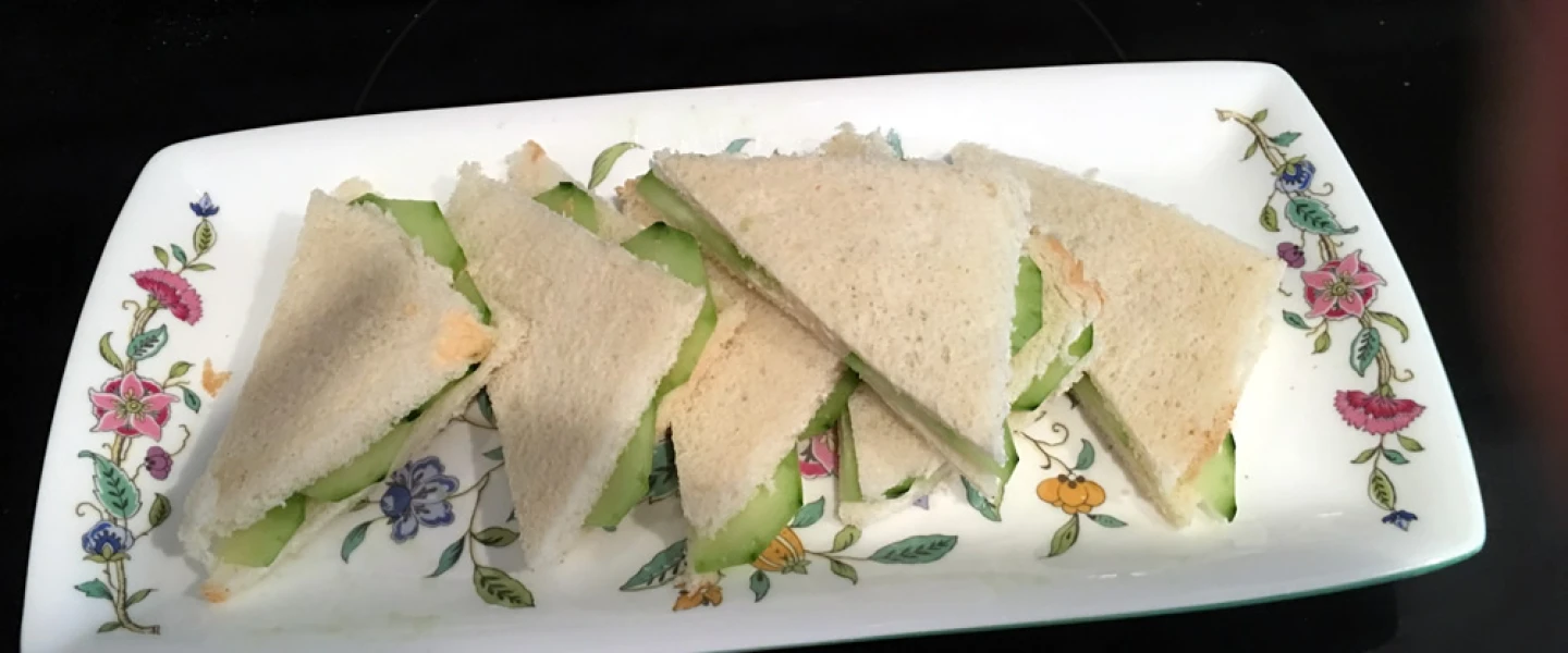 Take out your best trays for winter tea and fill them up with dainty delights, like these Cucumber Sandwiches. Credit: Ethel G. Hofman.